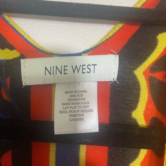 Nine West LIKE NEW tile botanical tropical print open front long line kimono - Picture 4 of 4